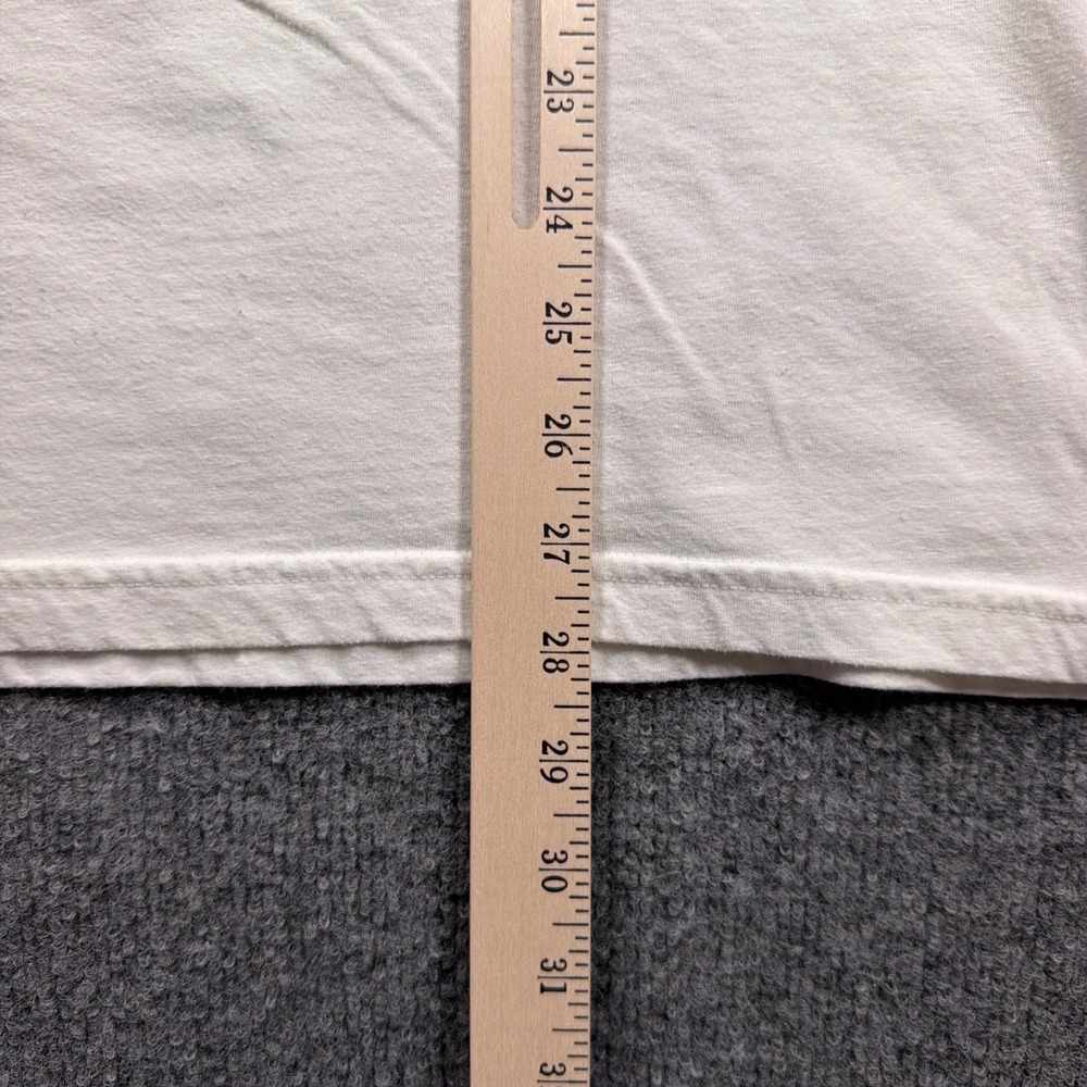 Patagonia Graphic T-Shirt Mens Medium Cream Blue Flying Fish Trident Slim Fit - Picture 14 of 15